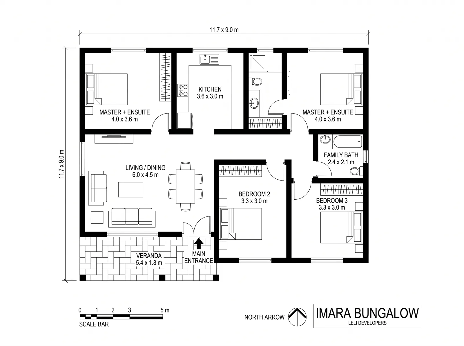 Imara 3 Bed floor plan