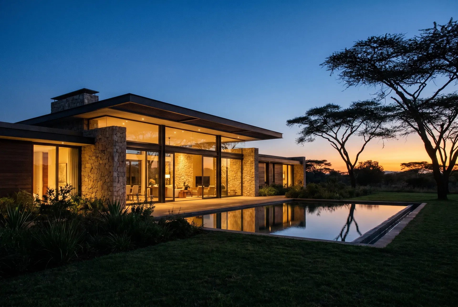 LELI home at twilight